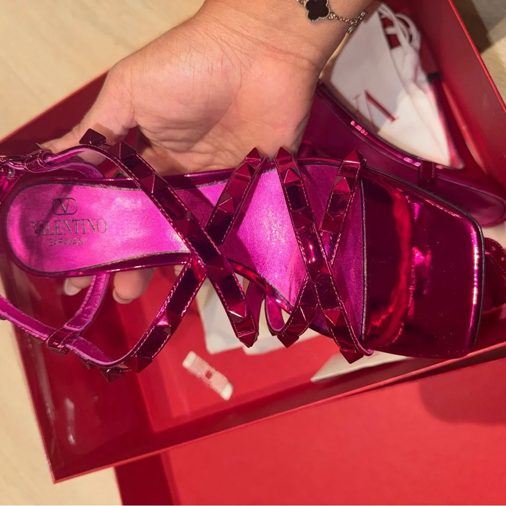 Valentino Fuchsia Strappy Heels - Picture 3 of 4